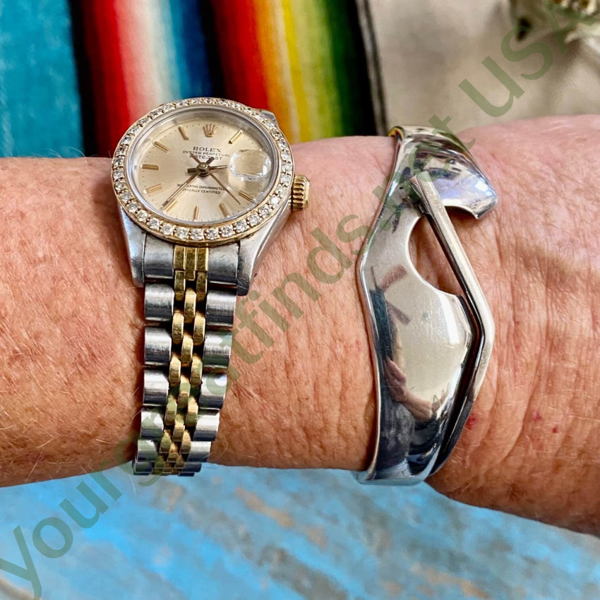 Sigi Pineda Sterling Silver Modernist Bracelet Taxco Mexico