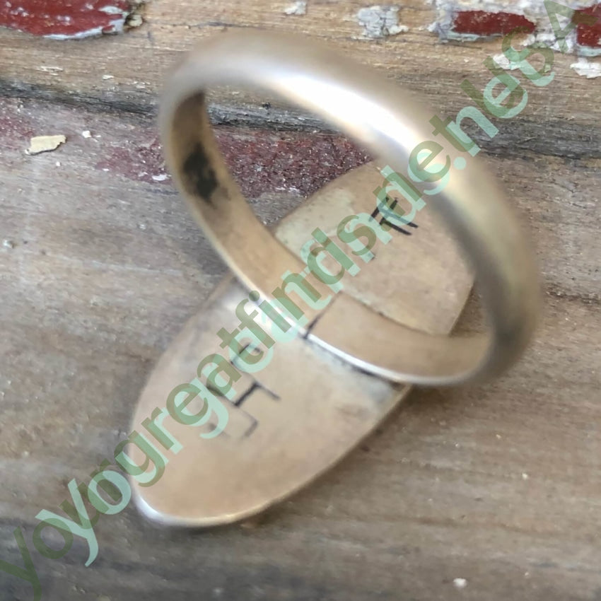Signed Hopi Sterling Silver Overlay Ring size 6 Yourgreatfinds