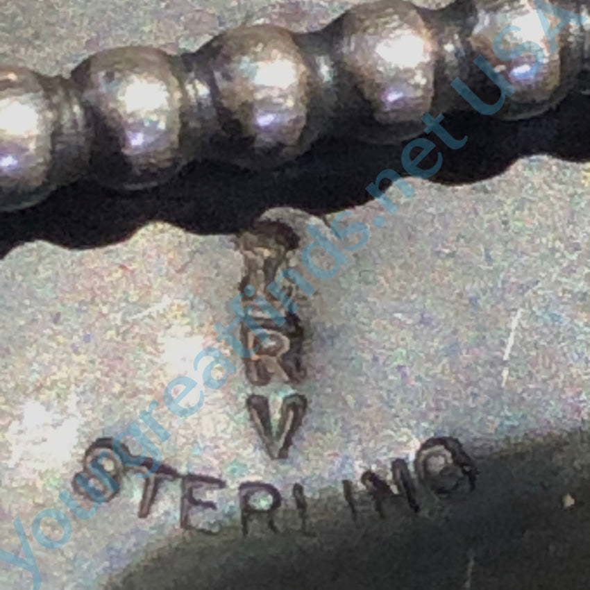 Signed Navajo Sterling Silver White Buffalo Bracelet Irv Monte