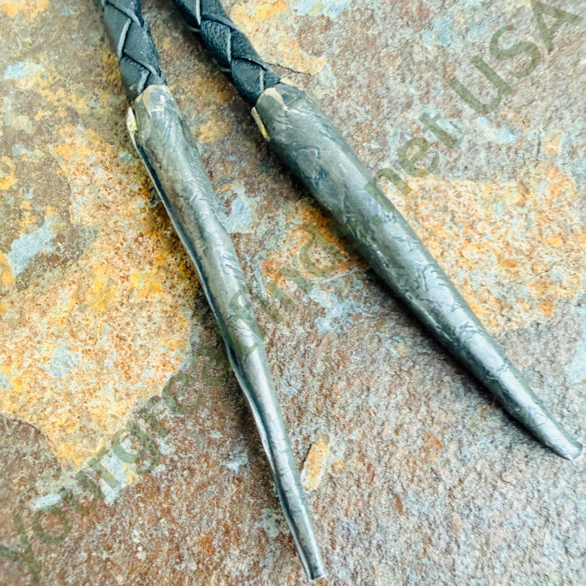 Signed Sterling Silver & 14k Gold Leather Bolo Tie bolo tie