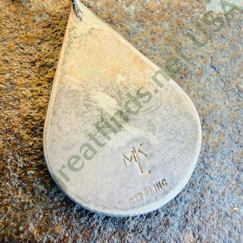 Signed Vintage Zuni Turquoise & Sterling Silver Spider Web Design Necklace necklace