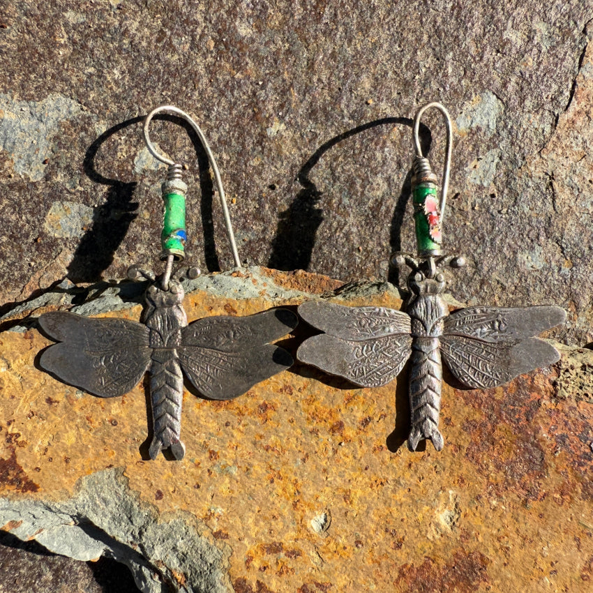 Silver Dragonfly Pierced Earrings Earrings