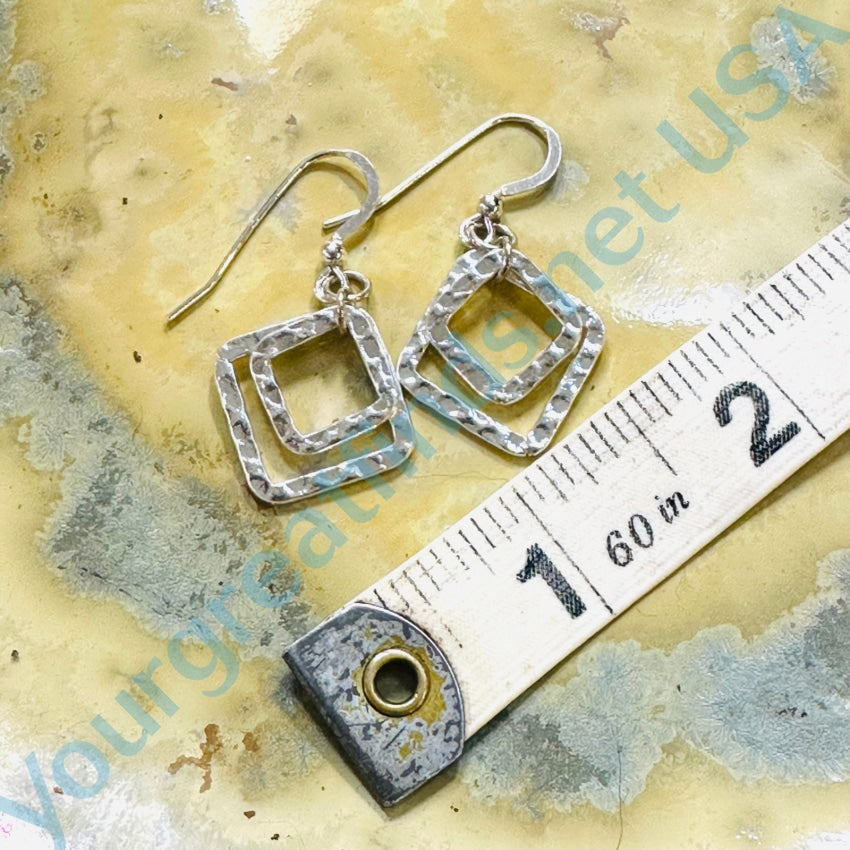 Silver Hammered Pierced Earrings