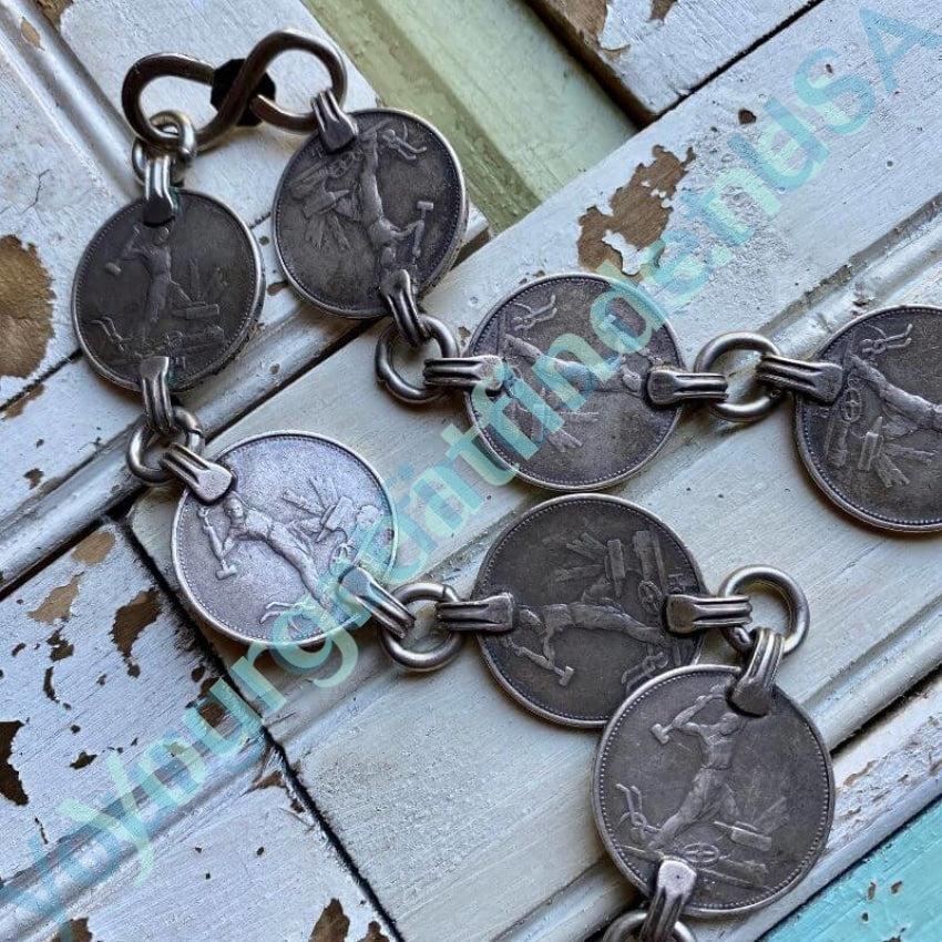 Silver Russian Ruble Coin Necklace or Belt Yourgreatfinds