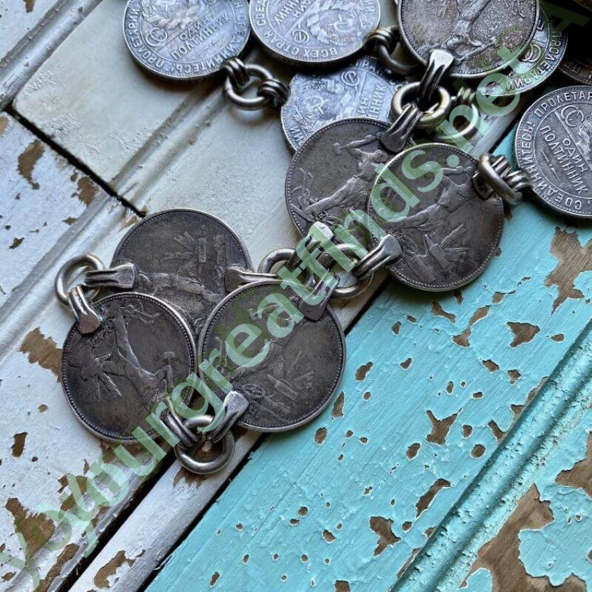 Silver Russian Ruble Coin Necklace or Belt Yourgreatfinds