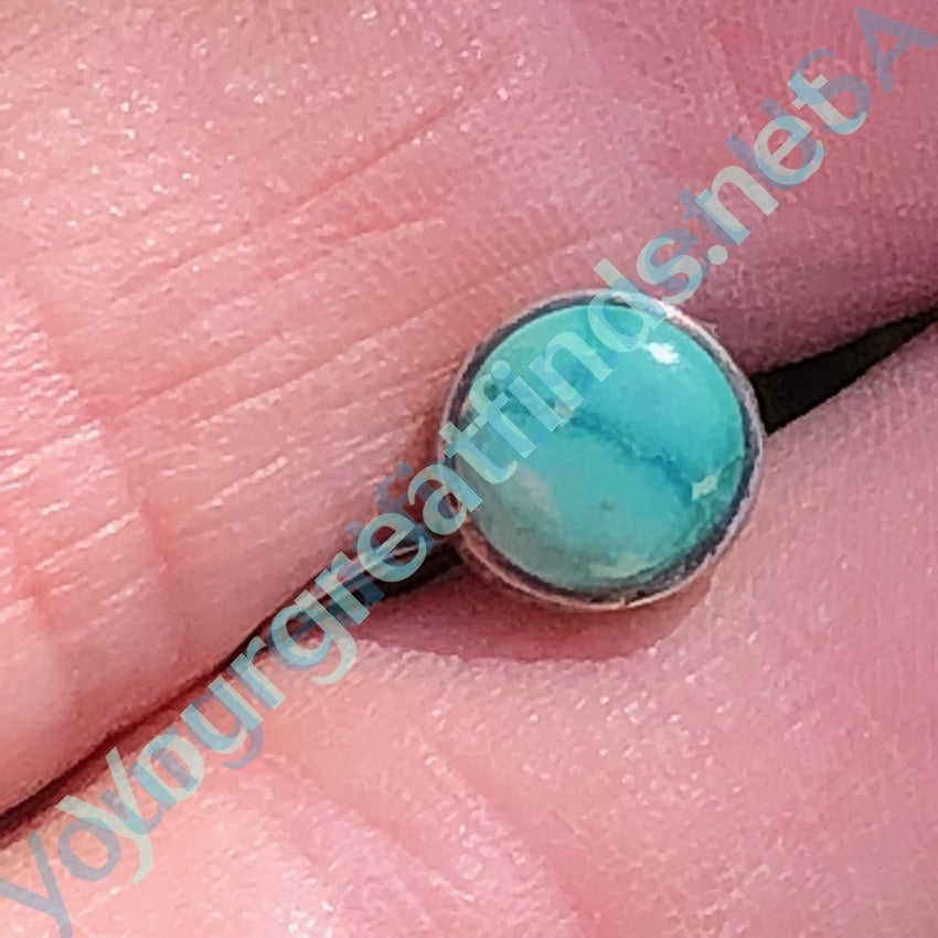 Single Earring Sterling Silver with Turquoise Screw Back Yourgreatfinds