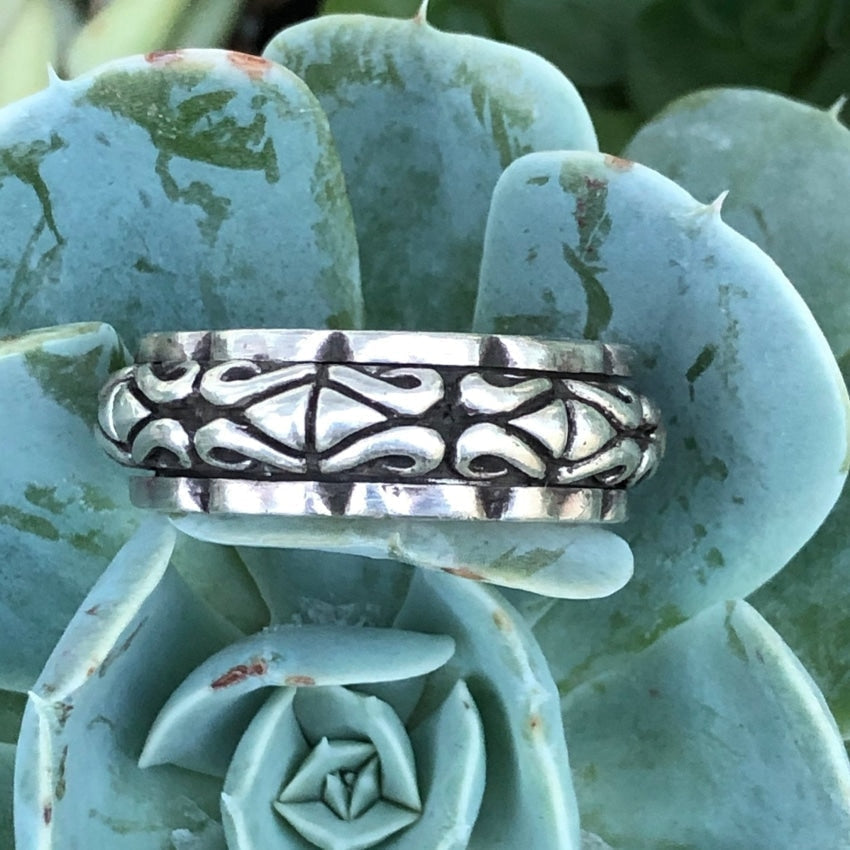 Size 12.5 Sterling Silver Spinner Ring Yourgreatfinds