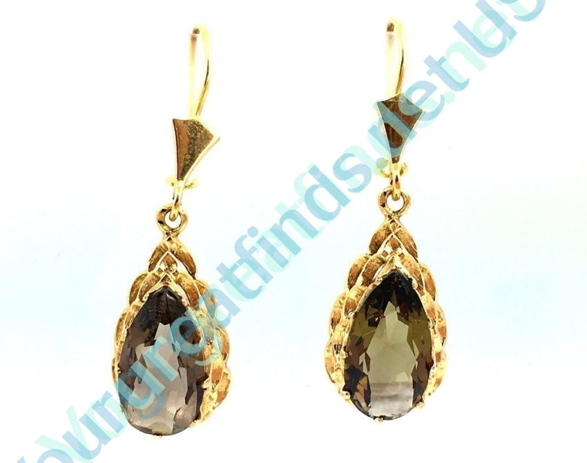 Smoky Citrine Earrings 14k Gold Yourgreatfinds