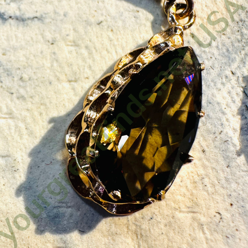 Smoky Citrine Earrings 14K Gold Earrings