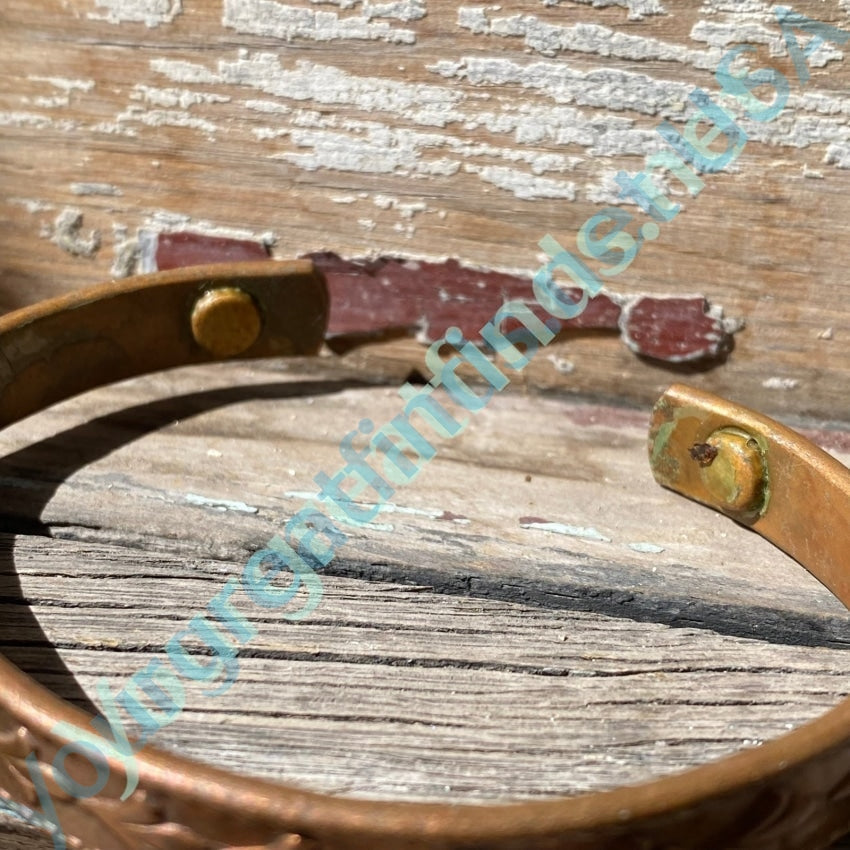 Solid Copper Cuff Bracelet Raised Design Yourgreatfinds