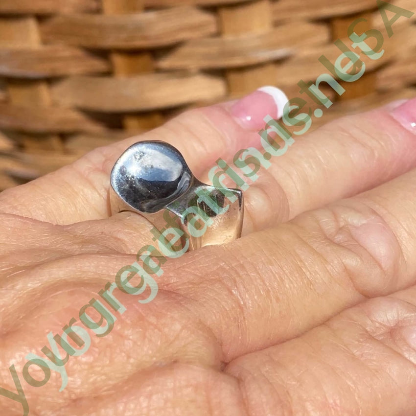 Solid Sterling Silver Abstract Ring in Size 10 Yourgreatfinds