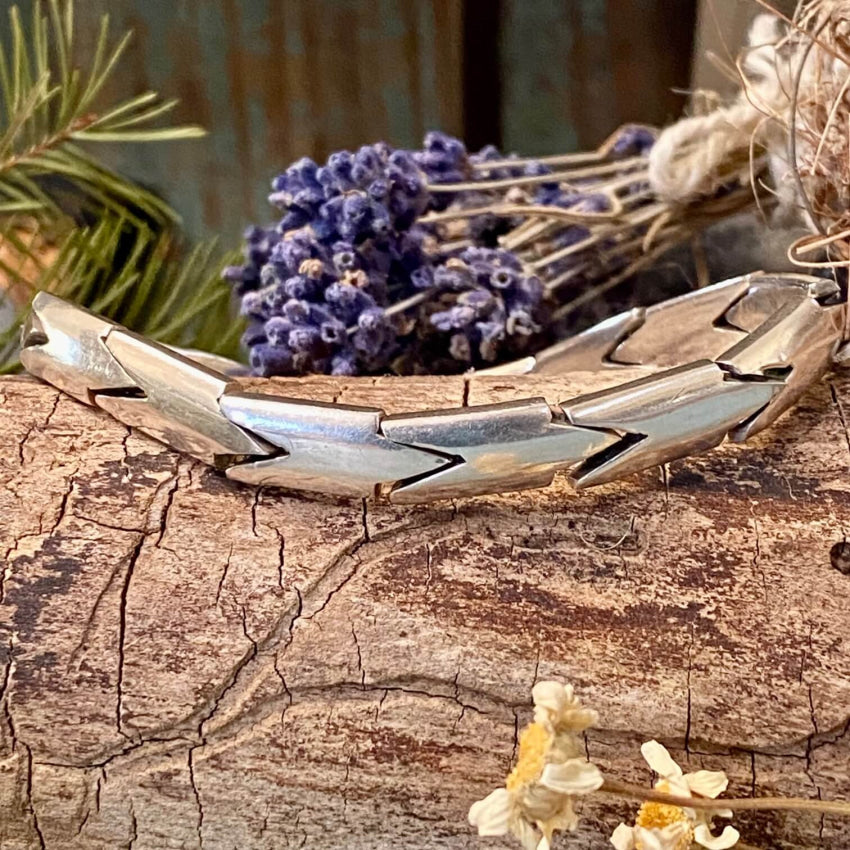 Solid Sterling Silver Arrow Link Bracelet