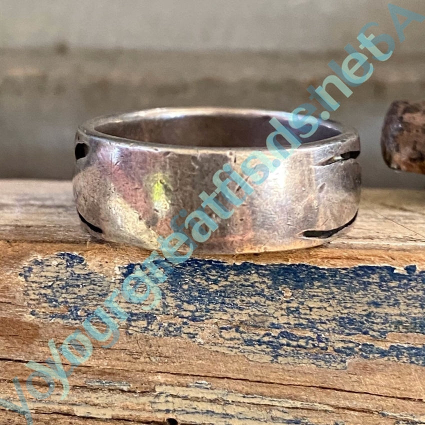 Solid Sterling Silver Band Ring with Overlay Size 12 Yourgreatfinds