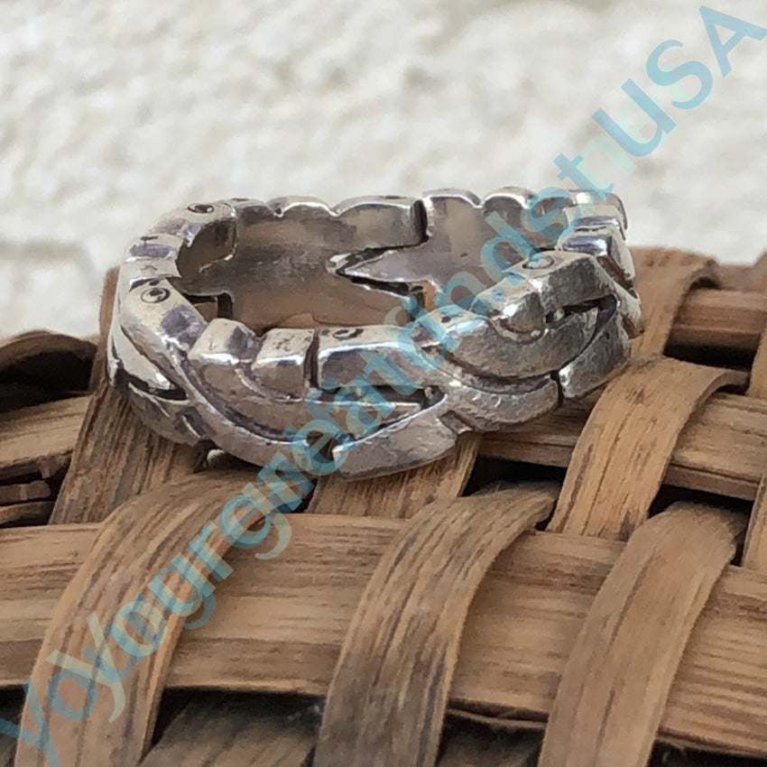 Solid Sterling Silver Link Chain Ring Size 8 Yourgreatfinds