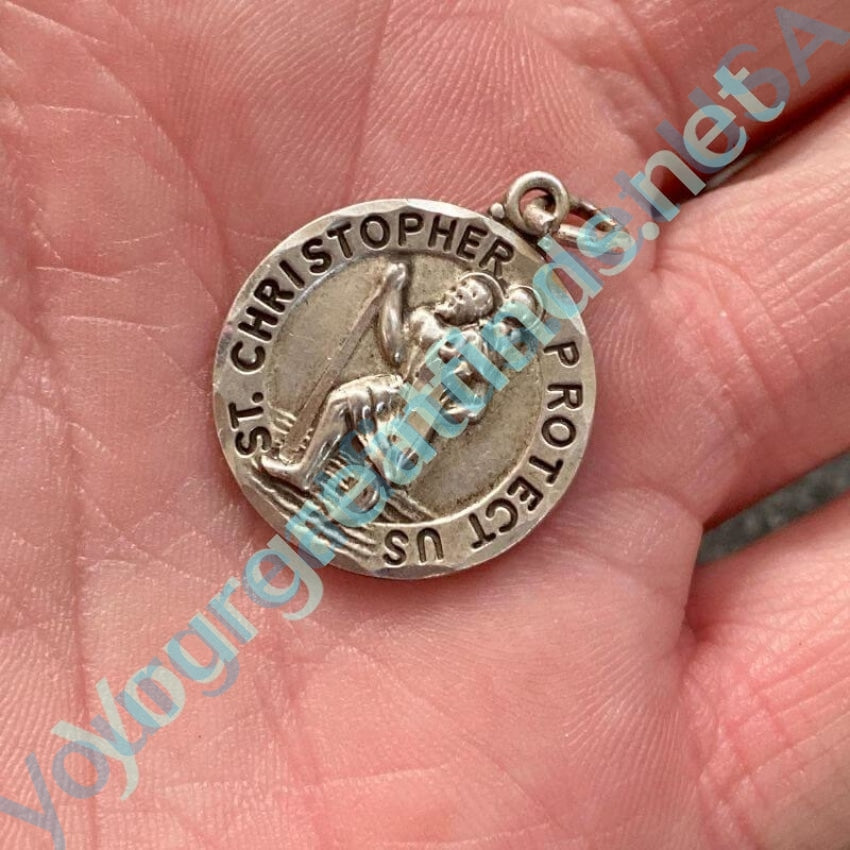 Solid Sterling Silver St. Christopher Metal Pendant Yourgreatfinds