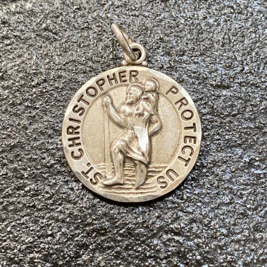 Solid Sterling Silver St. Christopher Metal Pendant Yourgreatfinds
