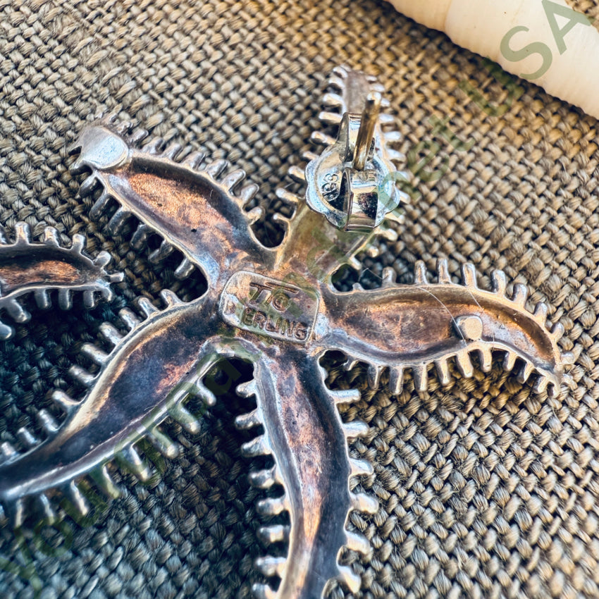 Solid Sterling Silver Starfish Pierced Post Earrings earrings