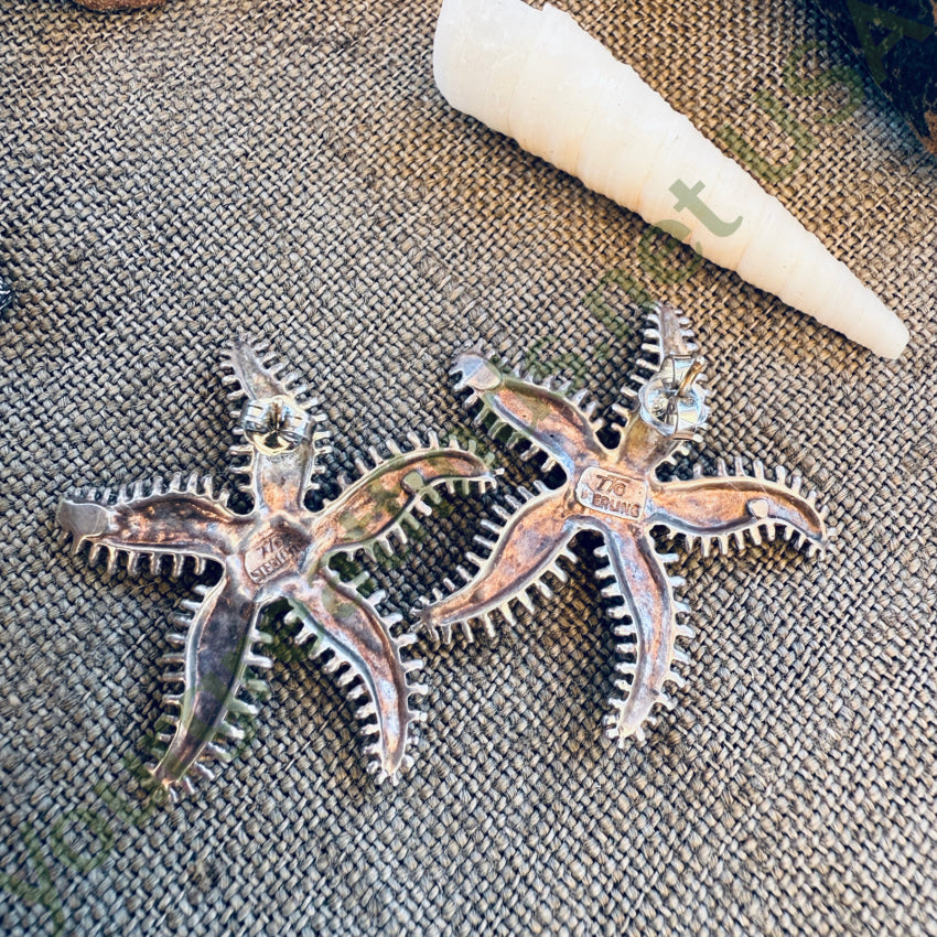 Solid Sterling Silver Starfish Pierced Post Earrings earrings