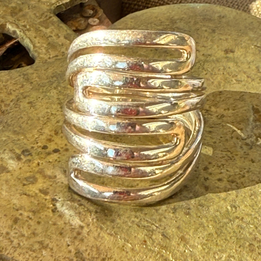 Solid Sterling Silver Wide Band Ring Size 9 ring