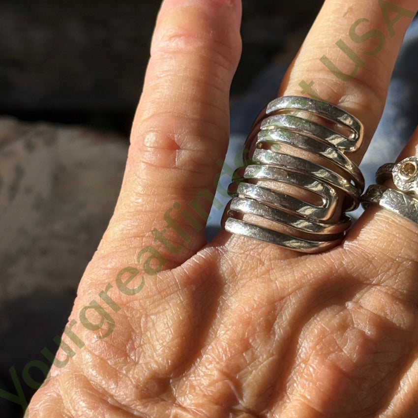 Solid Sterling Silver Wide Band Ring Size 9 ring