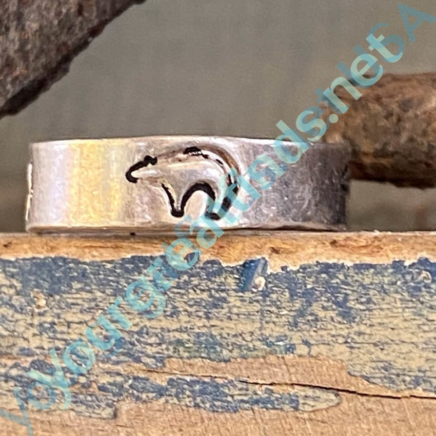 Solid Sterling SIlver Zuni Bear Band Ring Size 5 1/2 Yourgreatfinds