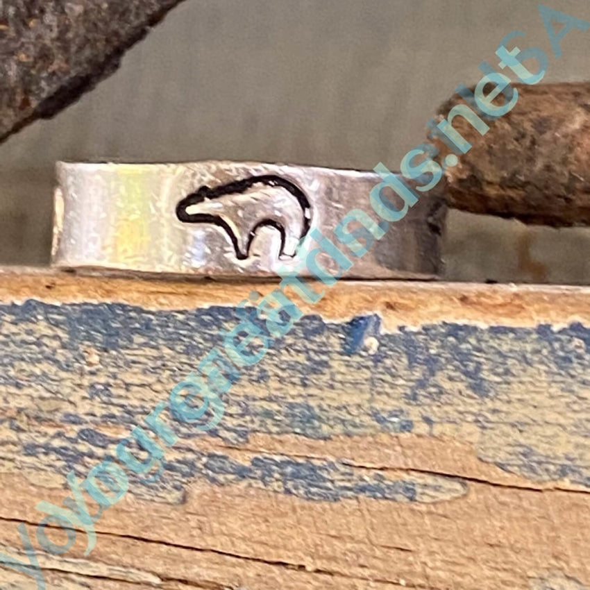 Solid Sterling SIlver Zuni Bear Band Ring Size 5 1/2 Yourgreatfinds