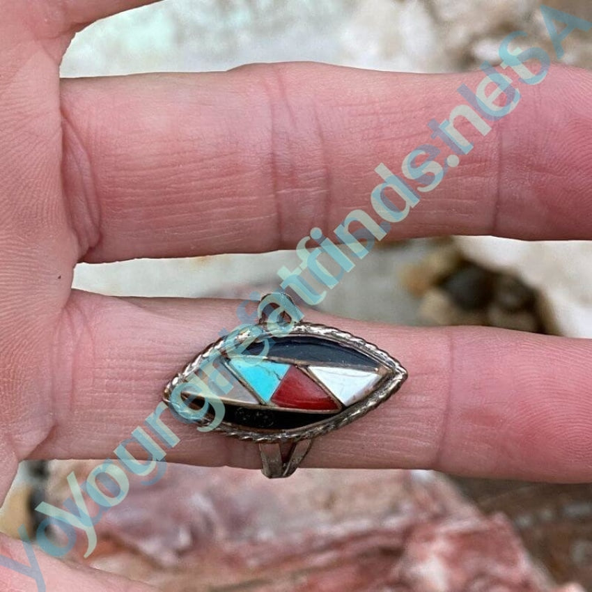 Southwestern Channel Inlay Ring in Sterling Silver Size 7 Yourgreatfinds