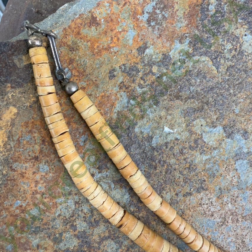 Southwestern Heishi Bead Necklace Channel Inlay Pendant Necklace