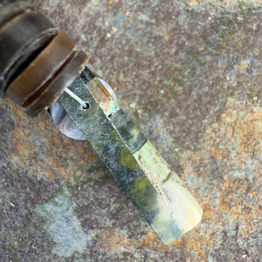 Southwestern Heishi Bead Necklace Channel Inlay Pendant Necklace