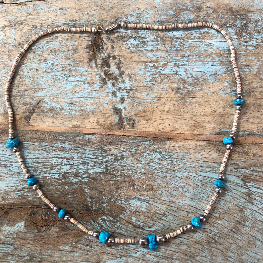 Southwestern Heishi & Turquoise Beaded Necklace Necklace