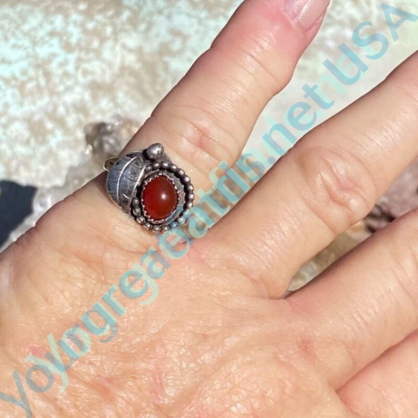 Southwestern Navajo Ring set with Red Carnelian Size 5 Yourgreatfinds