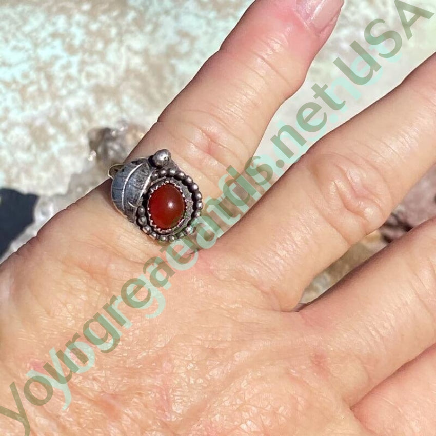 Southwestern Navajo Ring set with Red Carnelian Size 5 Yourgreatfinds