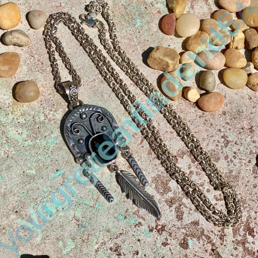 Southwestern Necklace set with Smoky Citrine Sterling Silver Yourgreatfinds