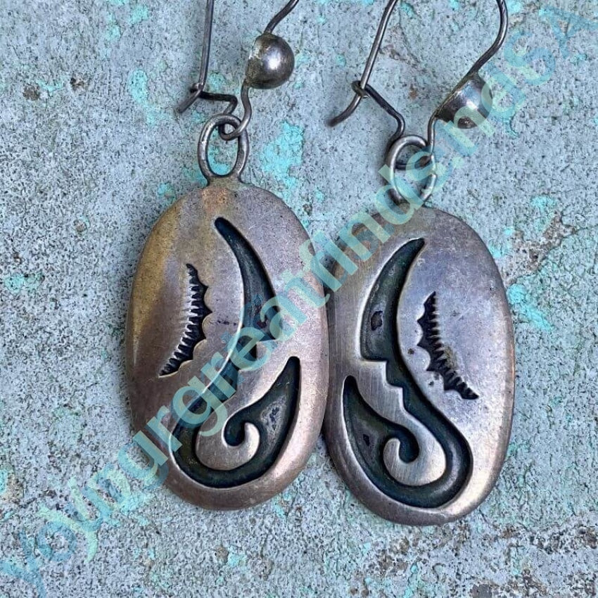 Southwestern Solid Sterling Silver Overlay Earrings Yourgreatfinds