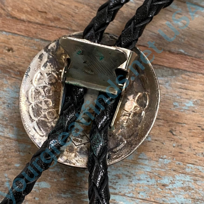 Southwestern Sterling Silver Concho Turquoise Bolo Tie