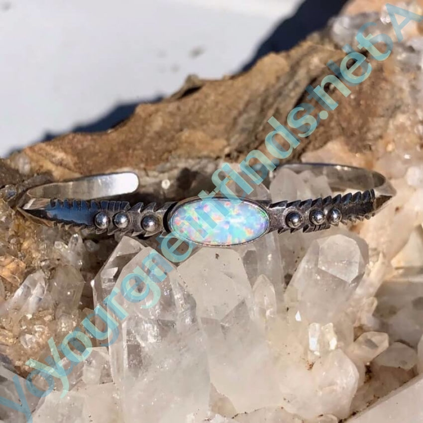 Southwestern Sterling Silver Opal Cuff Bracelet Yourgreatfinds