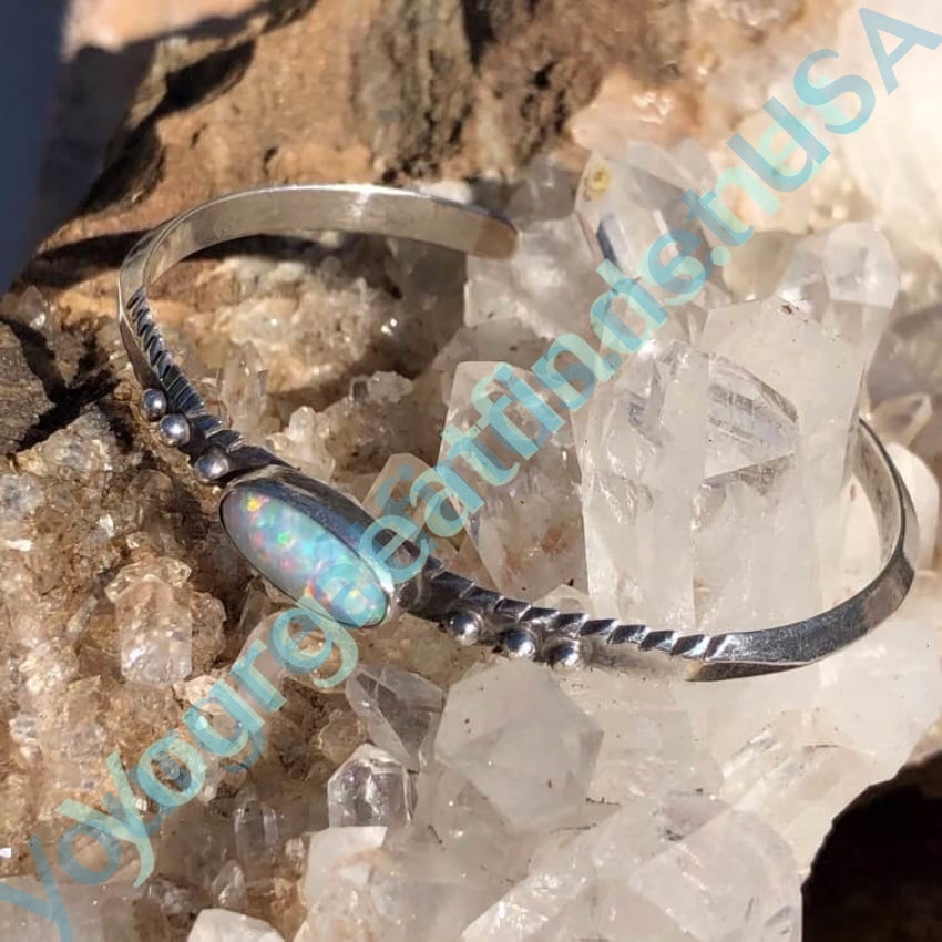 Southwestern Sterling Silver Opal Cuff Bracelet Yourgreatfinds