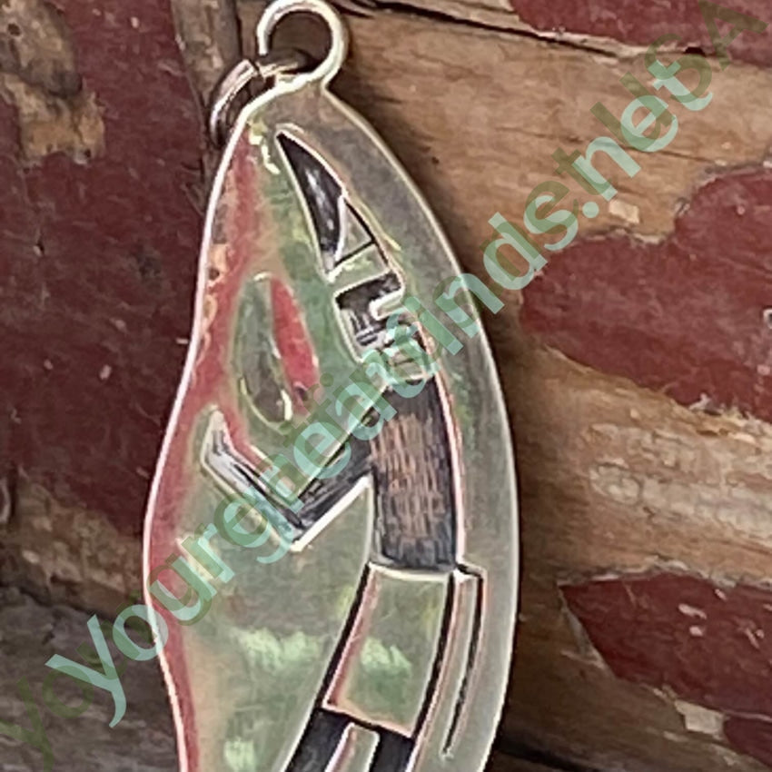 Southwestern Sterling Silver Overlay Hopi Design Pendant Yourgreatfinds