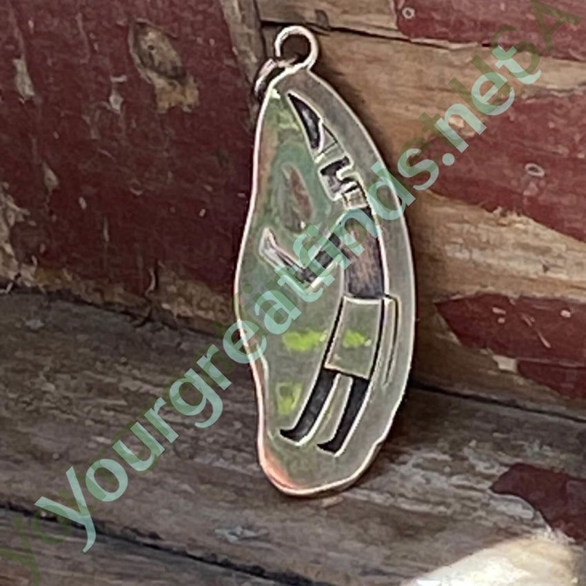 Southwestern Sterling Silver Overlay Hopi Design Pendant