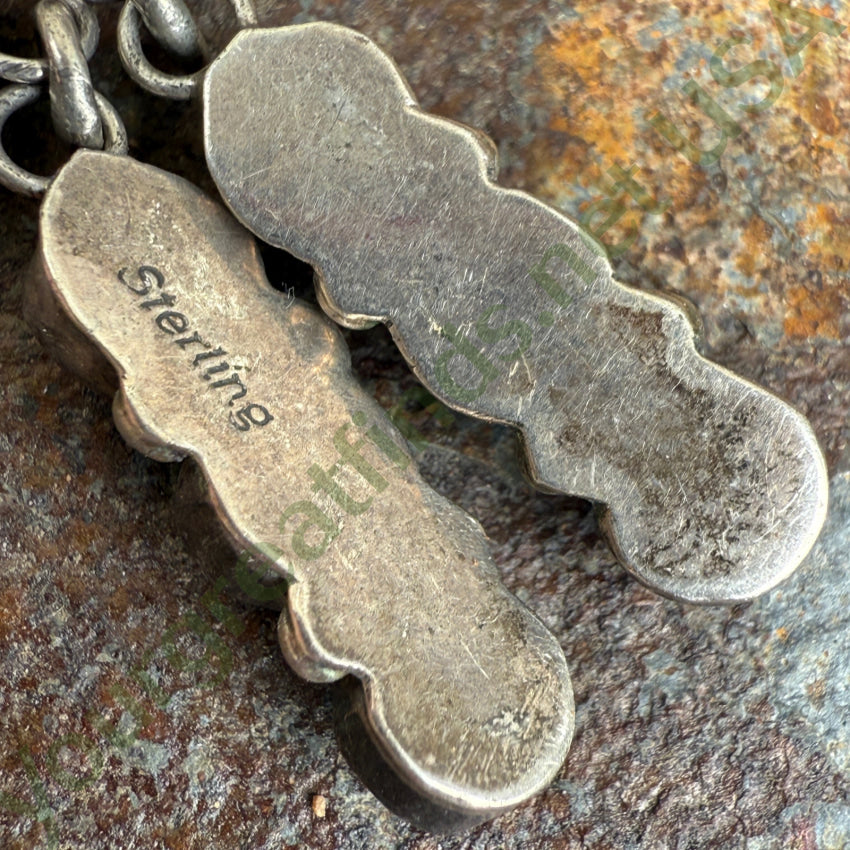 Southwestern Sterling Silver Turquoise & Amethyst Pierced Post Earrings Earrings