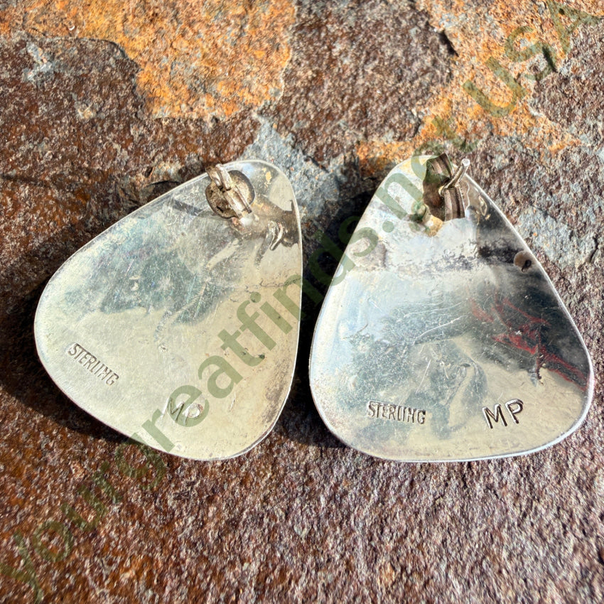 Southwestern Style Sterling Silver Pierced Post Earrings earrings