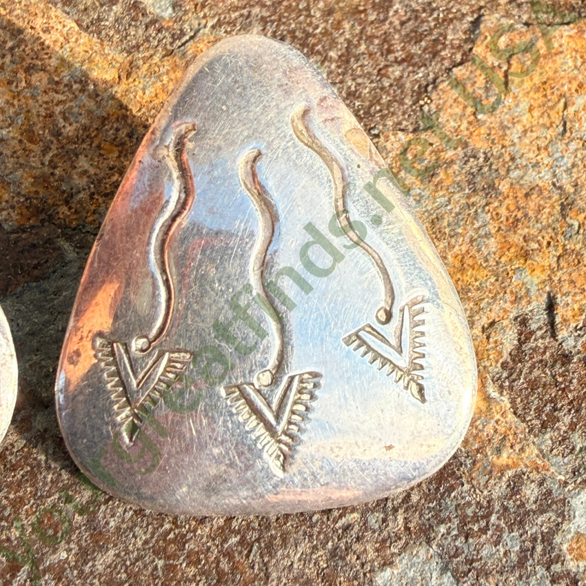 Southwestern Style Sterling Silver Pierced Post Earrings earrings