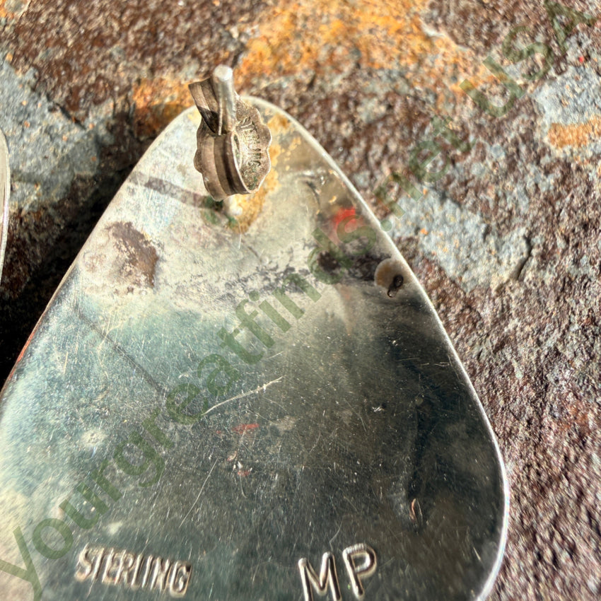 Southwestern Style Sterling Silver Pierced Post Earrings earrings