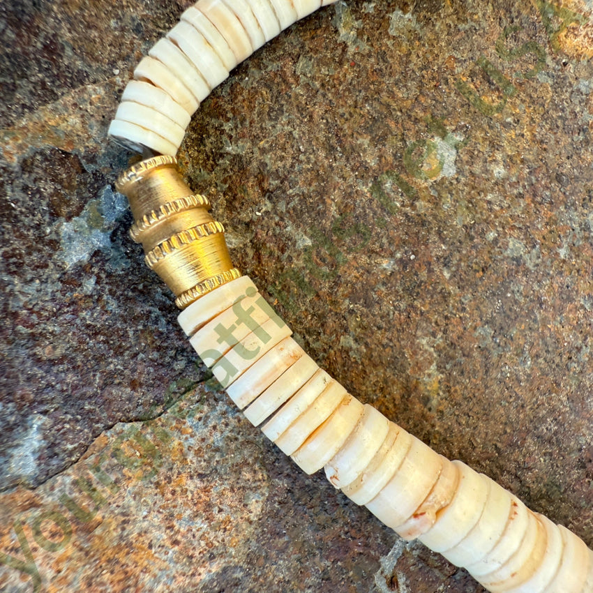 Southwestern White & Brown Heishi Necklace necklace