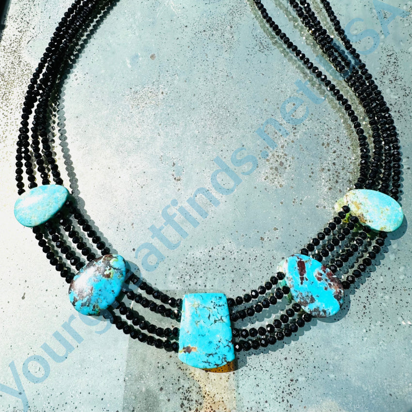 Sparkling Garnet & Turquoise Beaded Necklace Jay King Desert Rose Necklace