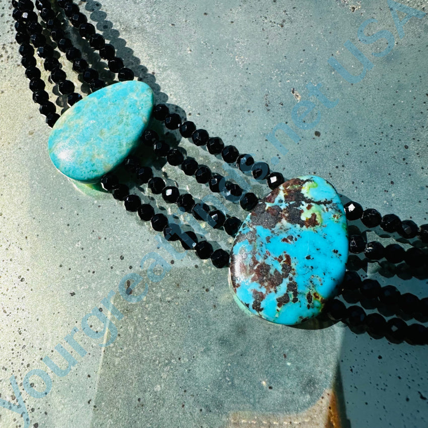 Sparkling Garnet & Turquoise Beaded Necklace Jay King Desert Rose Necklace