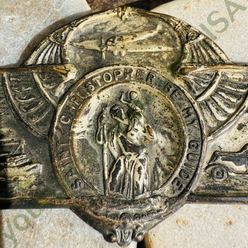 St. Christopher Metal Shield Travel Protection visor clip