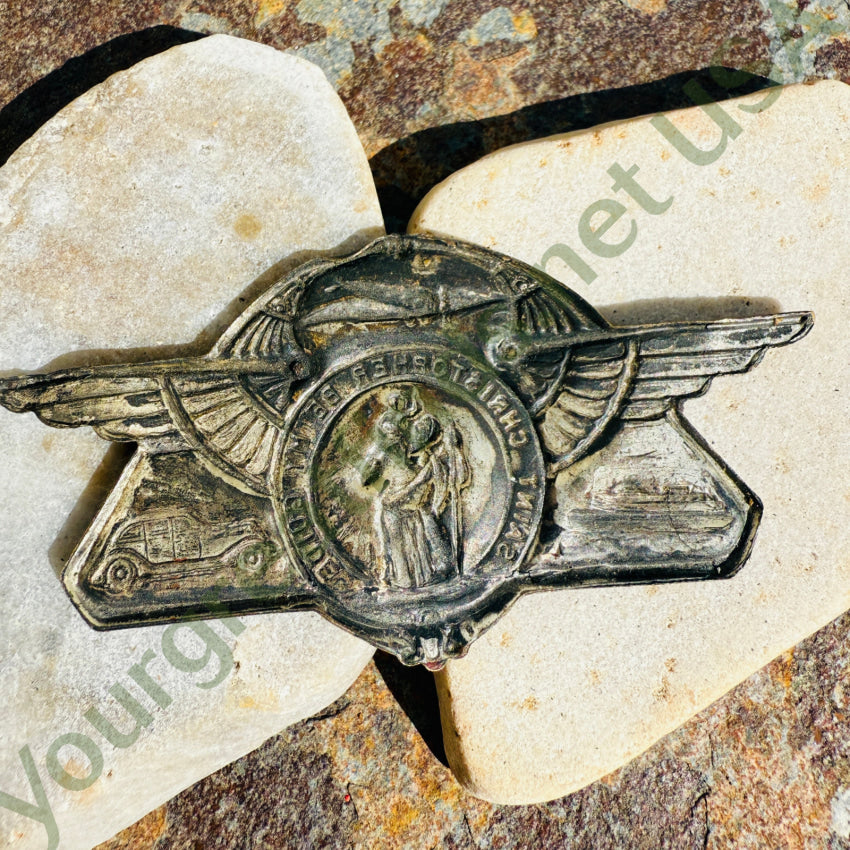 St. Christopher Metal Shield Travel Protection visor clip