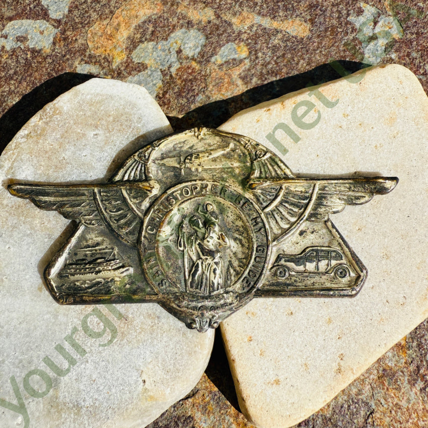 St. Christopher Metal Shield Travel Protection visor clip