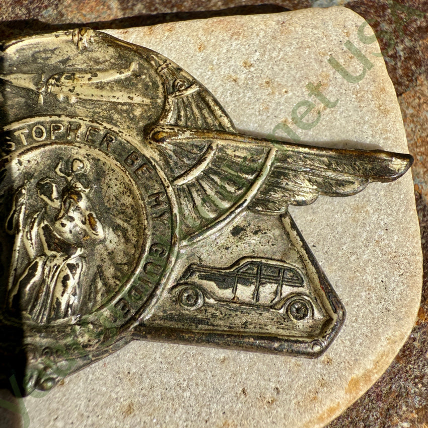 St. Christopher Metal Shield Travel Protection visor clip